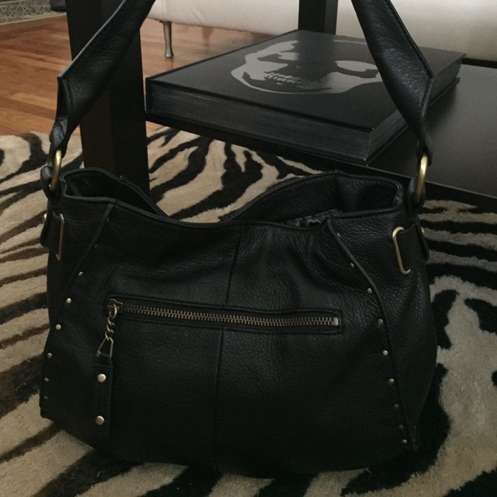 Black Leather Perlina purse